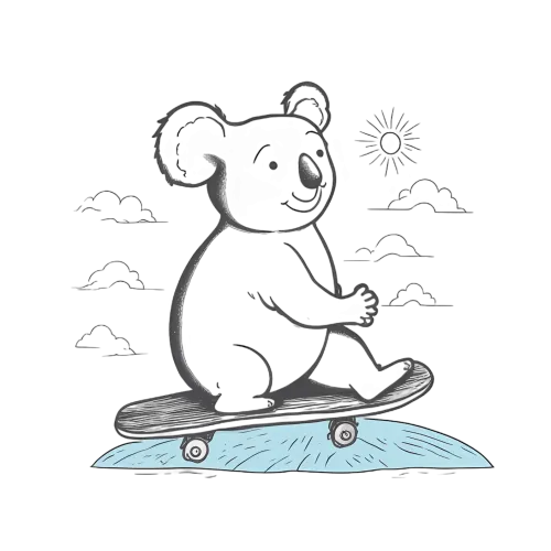 Tee Shirt Printing: Kody the Skateboarding Koala - Sports, Freedom, Dreams