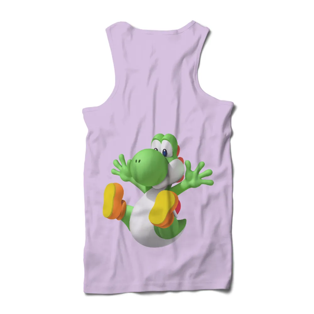 Shirts Graphic Tees: Yoshi - The Playful Gaming Companion|men's art cotton colorful printed loose casual shirts