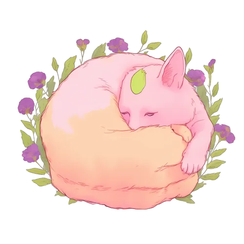 Pastel Cat Tranquility Graphic: Embrace Serenity and Comfort