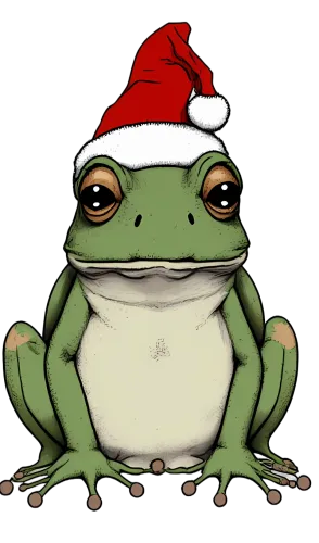 Frog in Santa Hat: Whimsical Holiday Shirts Graphic Tees