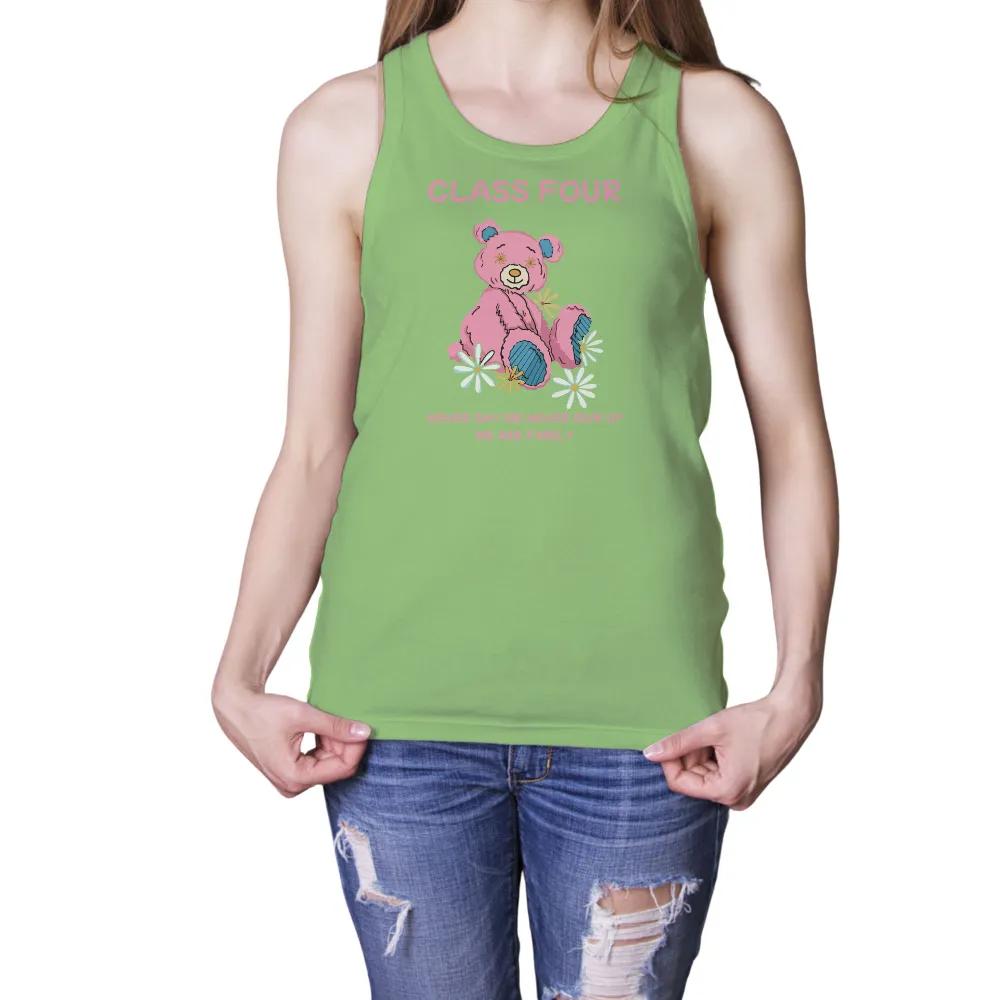 Tee Shirt Printing: Vintage Teddy Bear - Never Give Up|easter shirts family