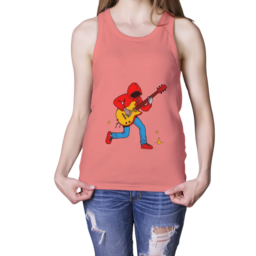 Tee Shirts Printed: Vibrant Musician with Electric Guitar|selfish with my time and energy shirt