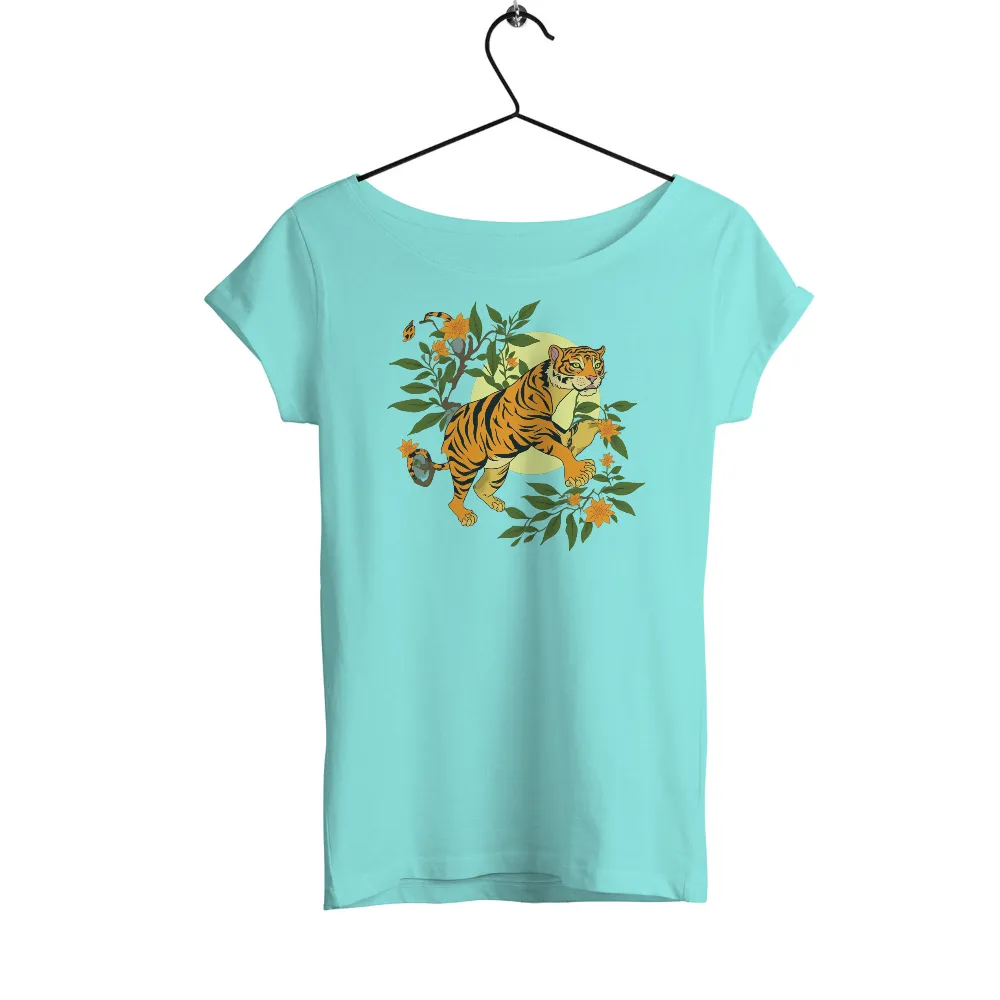 Shirts Graphic Tees: Tiger Moon - Courage and Serenity|casual vintage sun moon t shirt