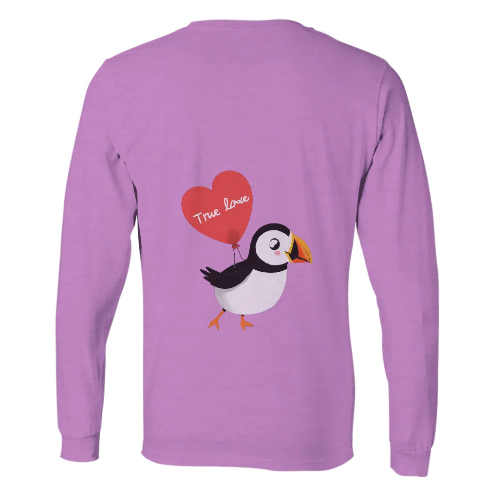 Shirts Graphic Tees: True Love Puffin with Heart Balloon|peace love and beer t shirt