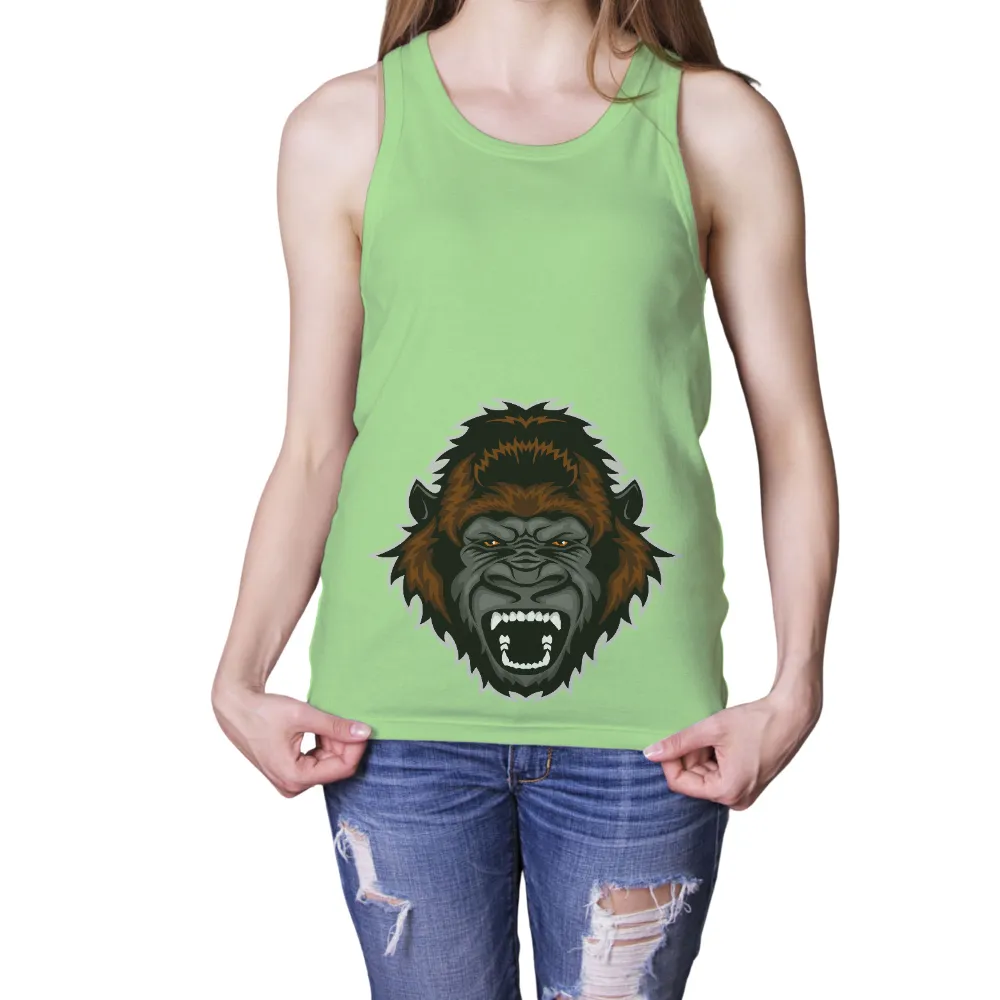 T-Shirts Custom: Fierce Gorilla Power - Nature's Intensity|sanctuary plaid boyfriend tunic