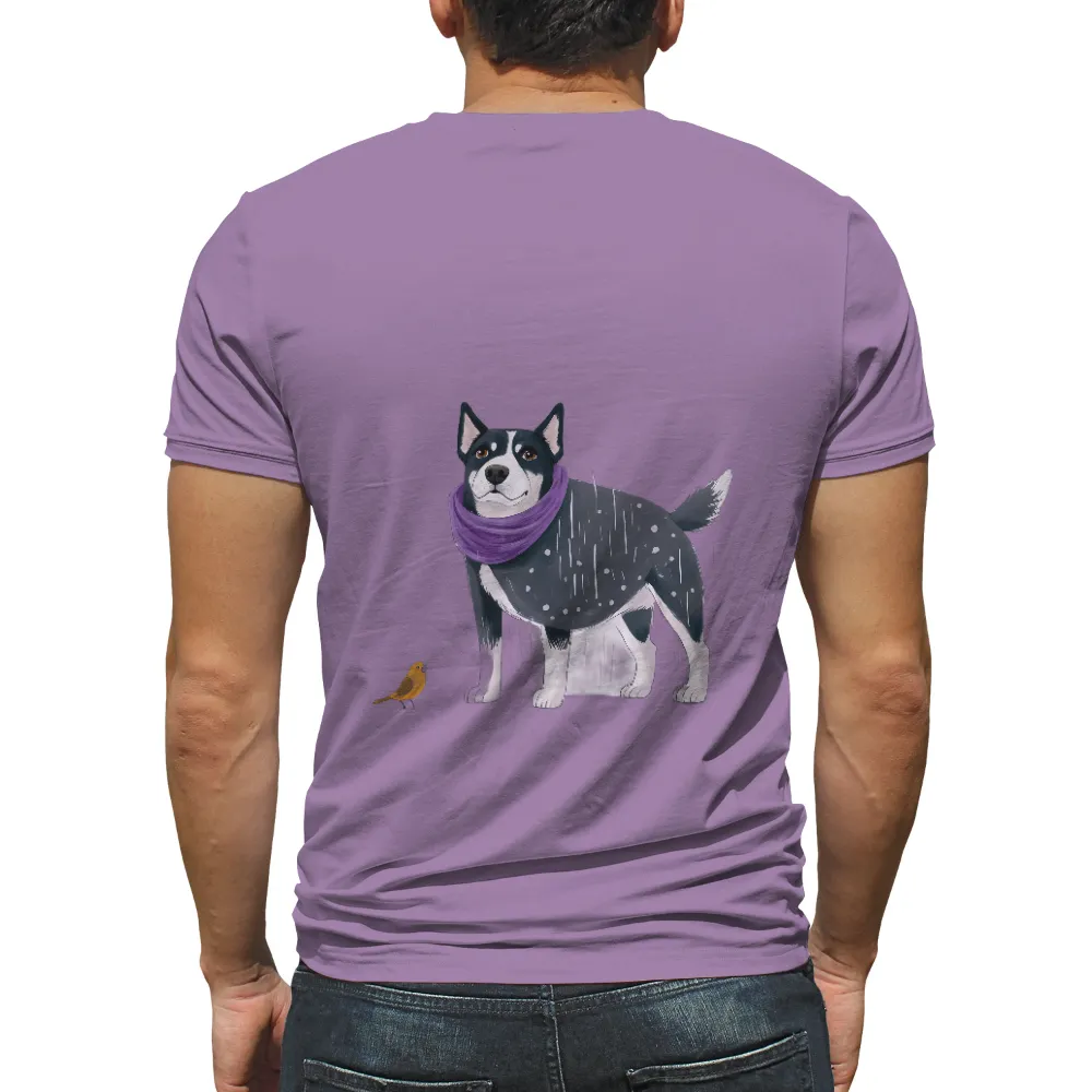 Custom T-Shirt Printing: Max the Husky and His Feathered Friend|larry bird shooting shirt