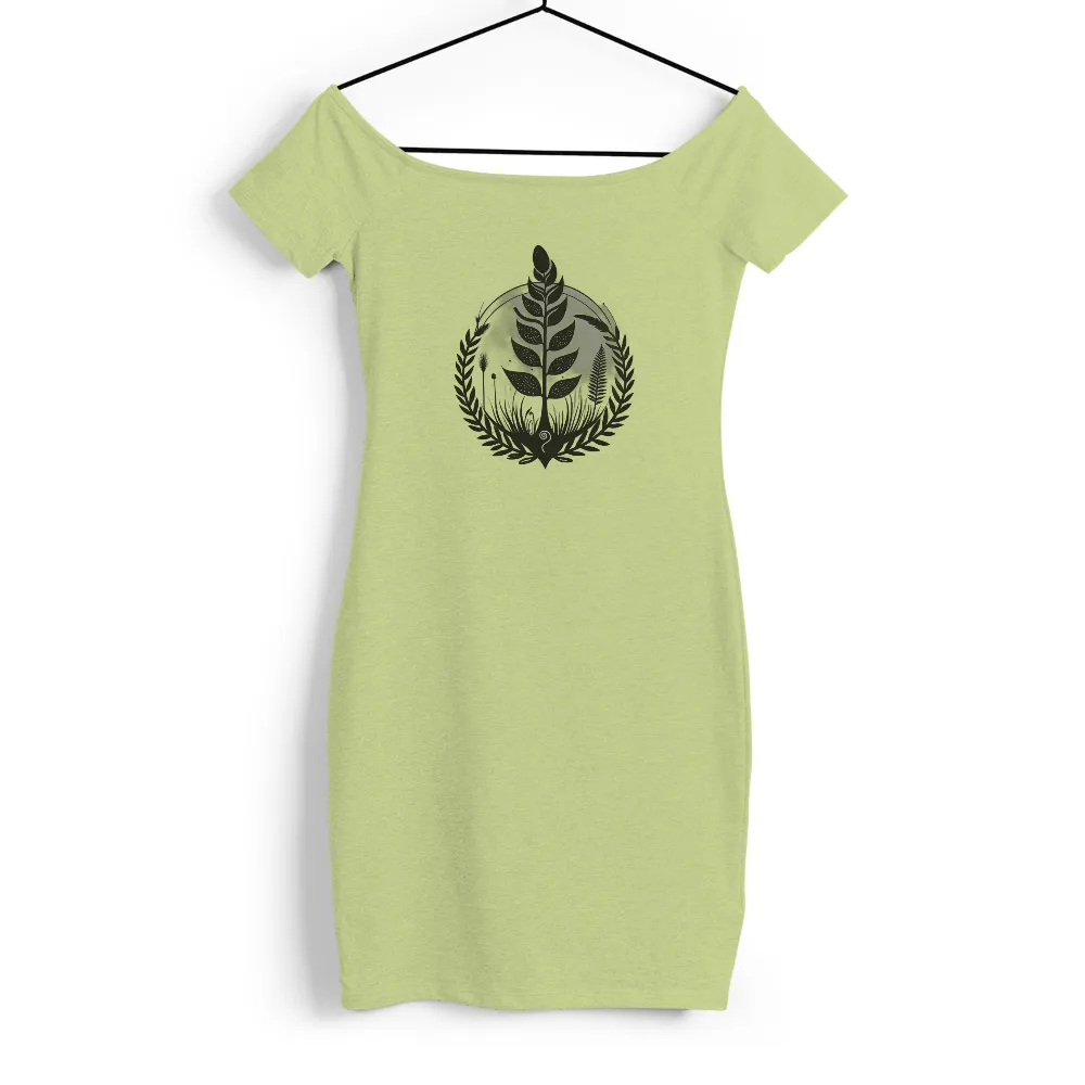 Shirts Graphic Tees | Nature's Resilience: Monochromatic Leaf Design| wheat stalks