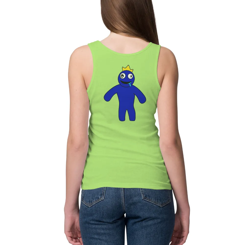 Blue Character with Yellow Crown T-Shirt Printing|sexy roblox t shirt