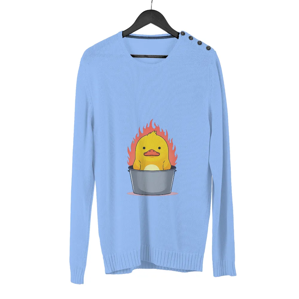 Graphic Tees: Duck in Flames - Whimsical Humor in Chaos|yeti duck camo sun shirt