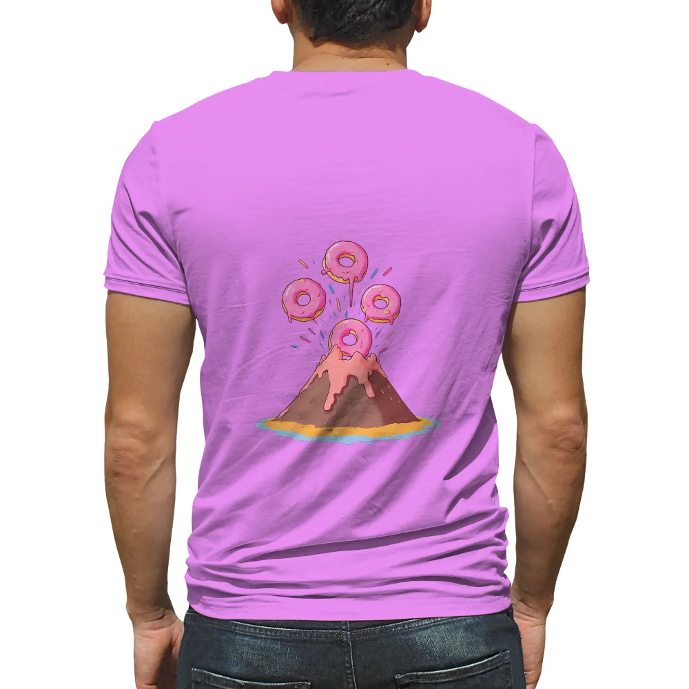 T-Shirts Design: Whimsical Donut Volcano - Funny & Quirky|pink fantasy football shirt