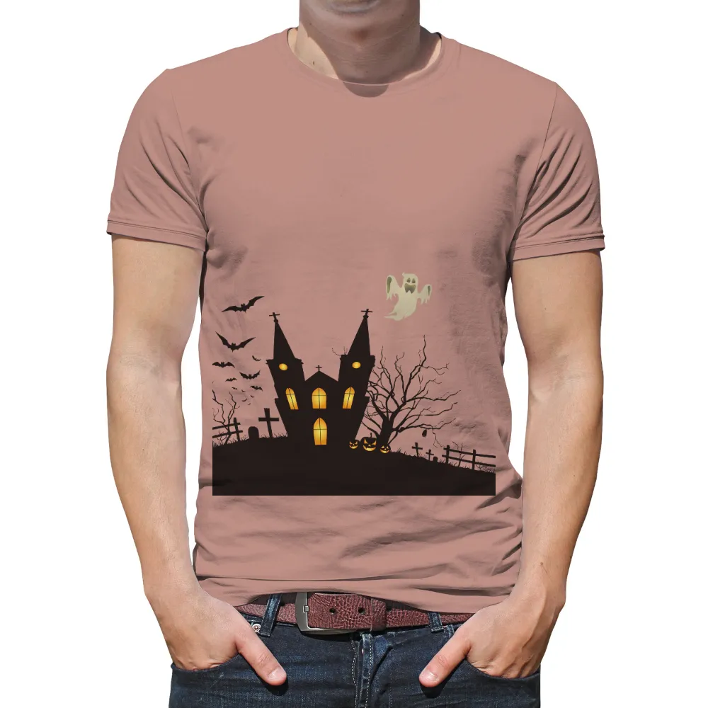 Custom Tee Shirts: Spooky Mansion Adventure with Ghost Luna|women target halloween shirts