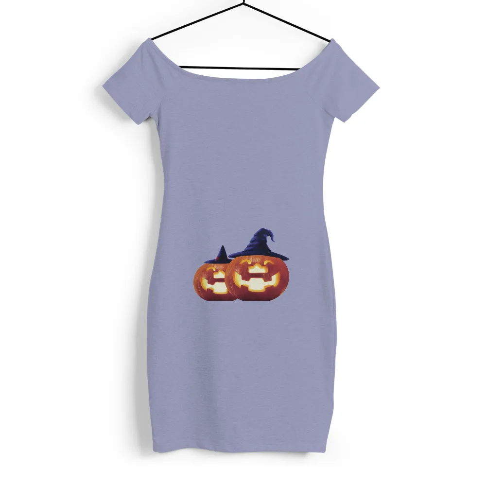 Shirts Graphic Tees: Halloween Pumpkins in Witch Hats - Spooky Fun Adventure|sunlight magic print shirt