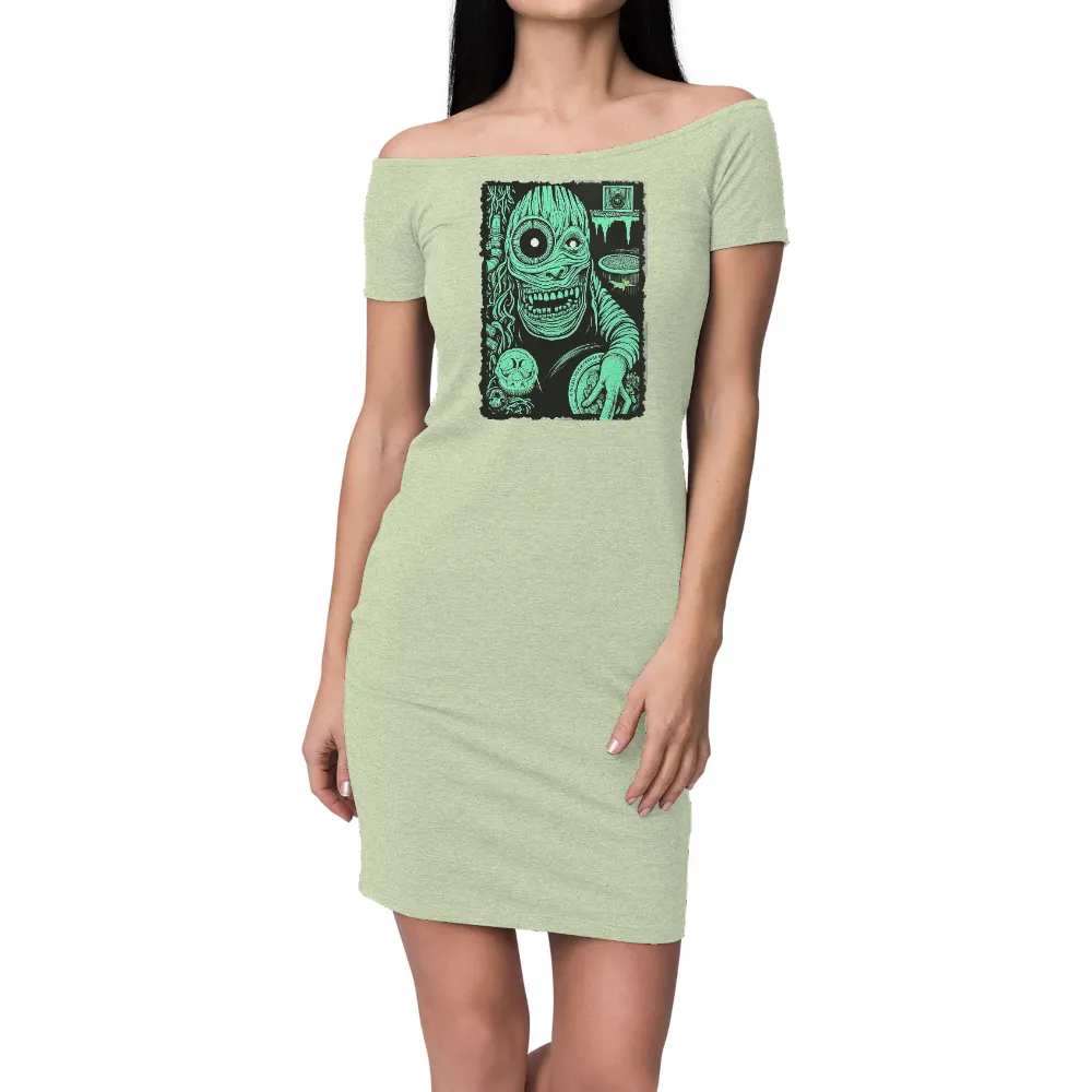 Tee Shirt Printing: Macabre Creature in Neon Glow|neon yellow t shirts wholesale