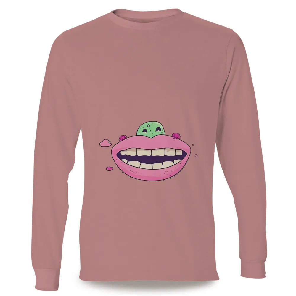 T-Shirts Design: Spread Joy with Zappy's Whimsical Smile| small green creature