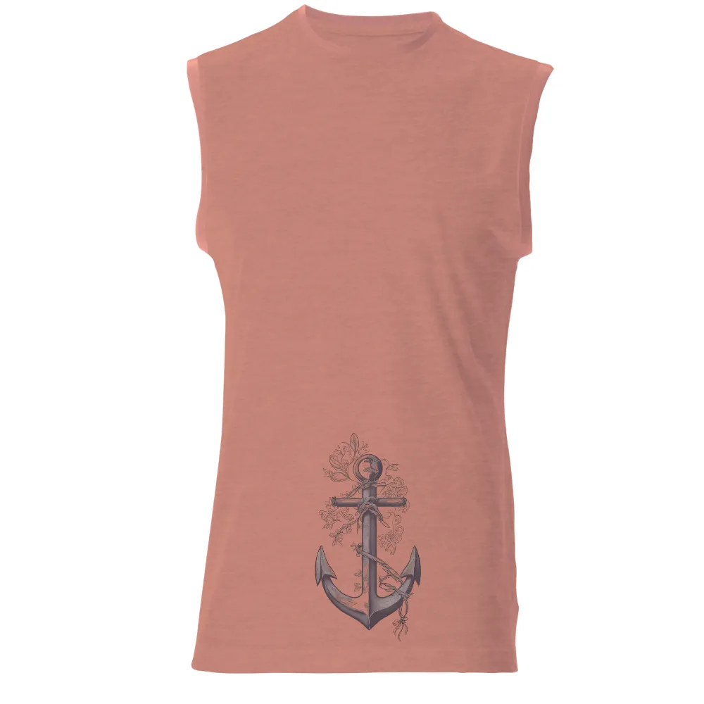 T-Shirt Printing: Anchor Wrapped in Vines - Artistic Design|vineyard vines march madness shirt