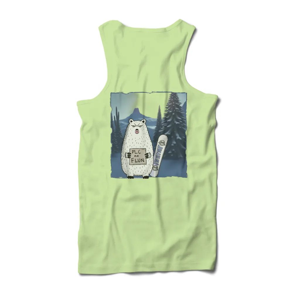 TShirt Design: Grumpy Bear's Winter Protest|Grumpy bear in snowy forest