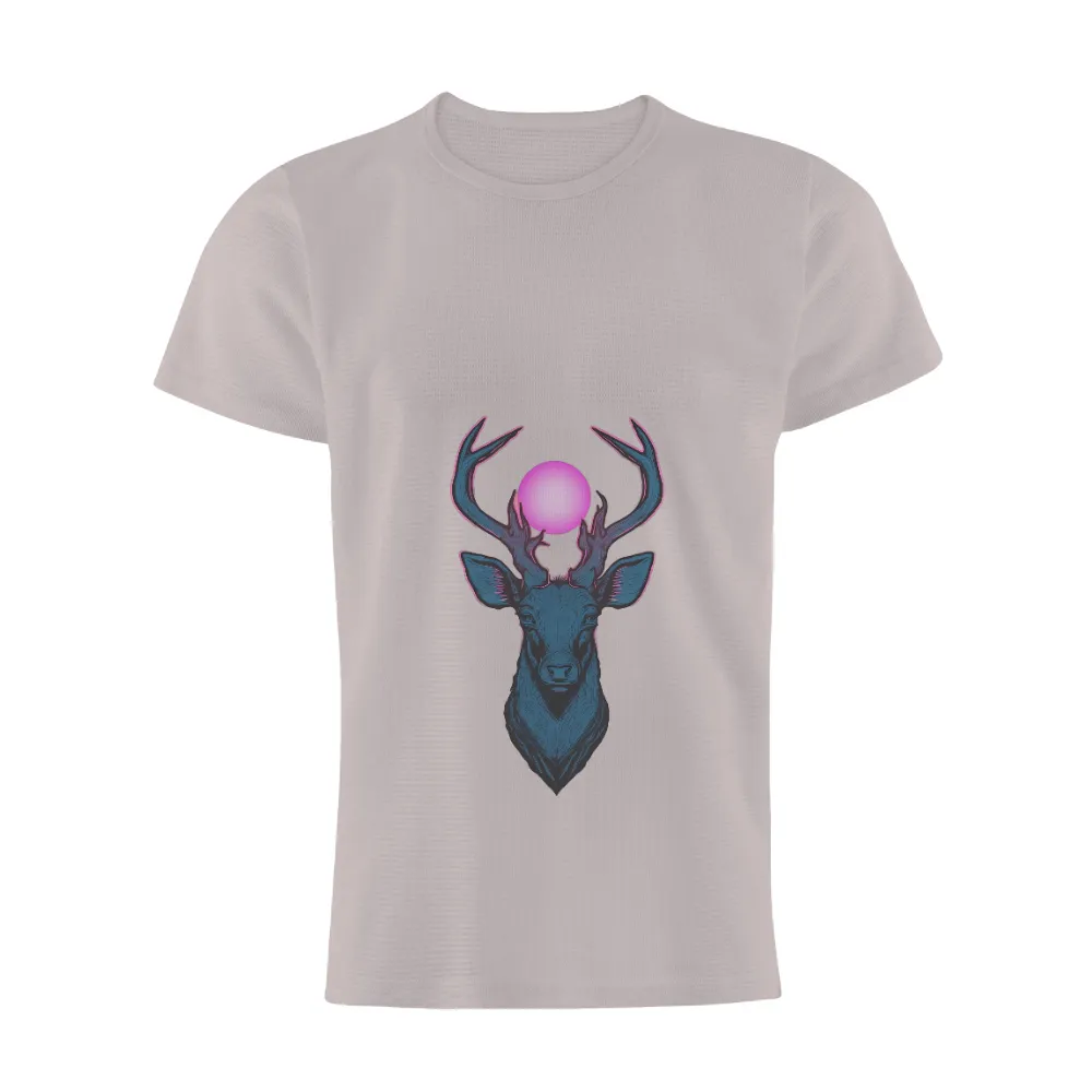 Custom Tee Shirts: Majestic Deer with Glowing Orb - Artistic Design|pokemon magic shirt