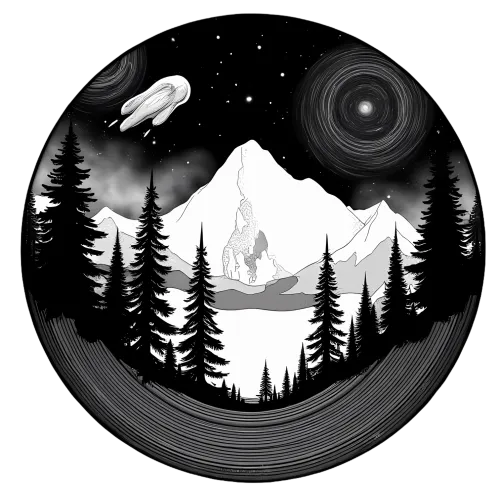 T-Shirts Custom: Cosmic Wolf - Artistic Design Inspired by Nature and Mythology