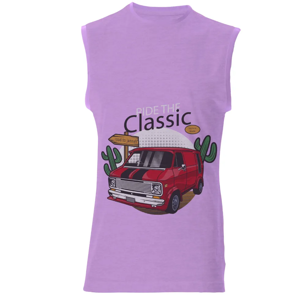 Graphic Tees: Ride the Classic Red Van - Vintage & Retro Design|t shirt painting on nature