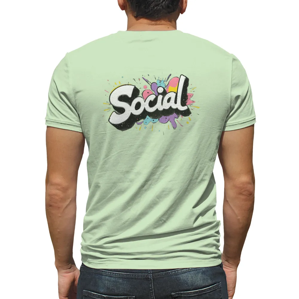 Shirts Graphic Tees: Social Interaction in Bold Graffiti Style|sad graffiti