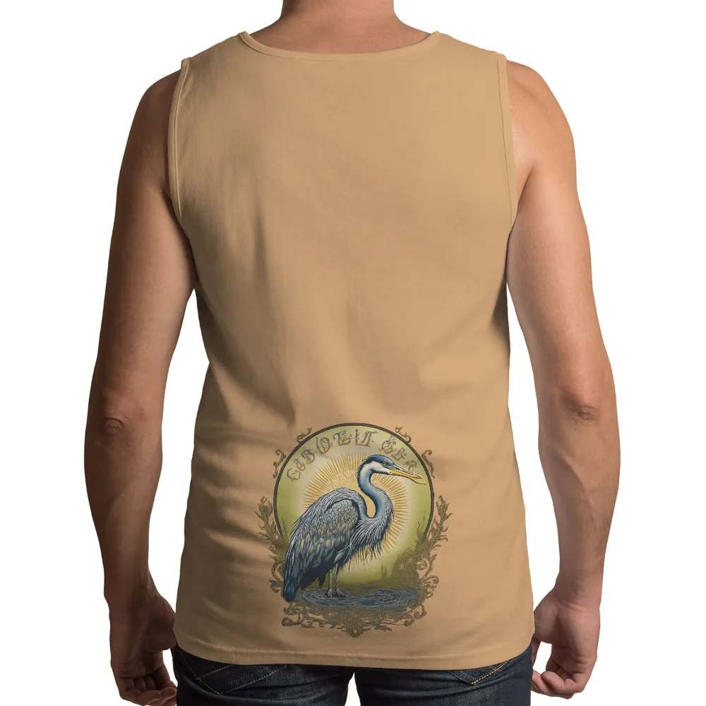 Custom Design Featuring Heron Nature Tranquility Art|baki vintage tee