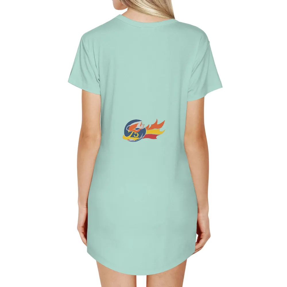 Custom Tee Shirts: Vintage Aviation Helmet with Flame - Explore the Skies|flame shirt animal crossing