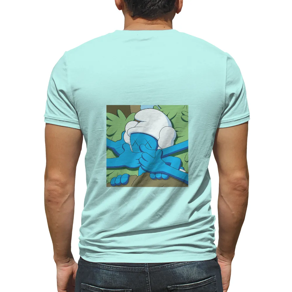 TShirt Printing: Emotional Smurf in the Forest|jets wearing mike white shirts