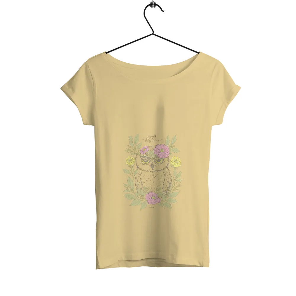 Tee Shirts Printed: Stay Wild with Owl and Flowers|owl house shirts hot topic