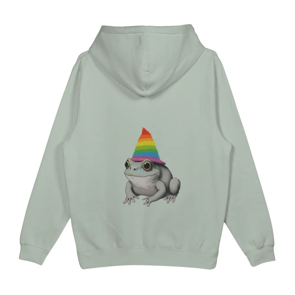 Custom T-Shirt Printing: Freddie the Frog with Rainbow Hat|tu rainbow t shirt