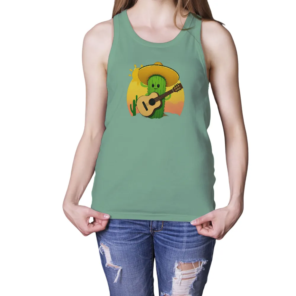 Graphic Tees: Cactus Serenade - Music, Friendship, and Desert Vibes|t shirt painting on nature