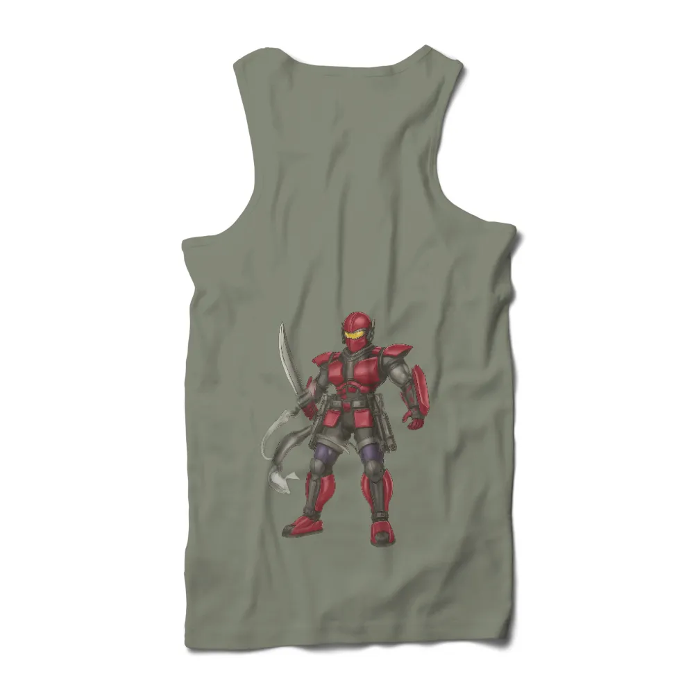 Shirts Graphic Tees: Futuristic Warrior in Red Armor|sword art online tshirts