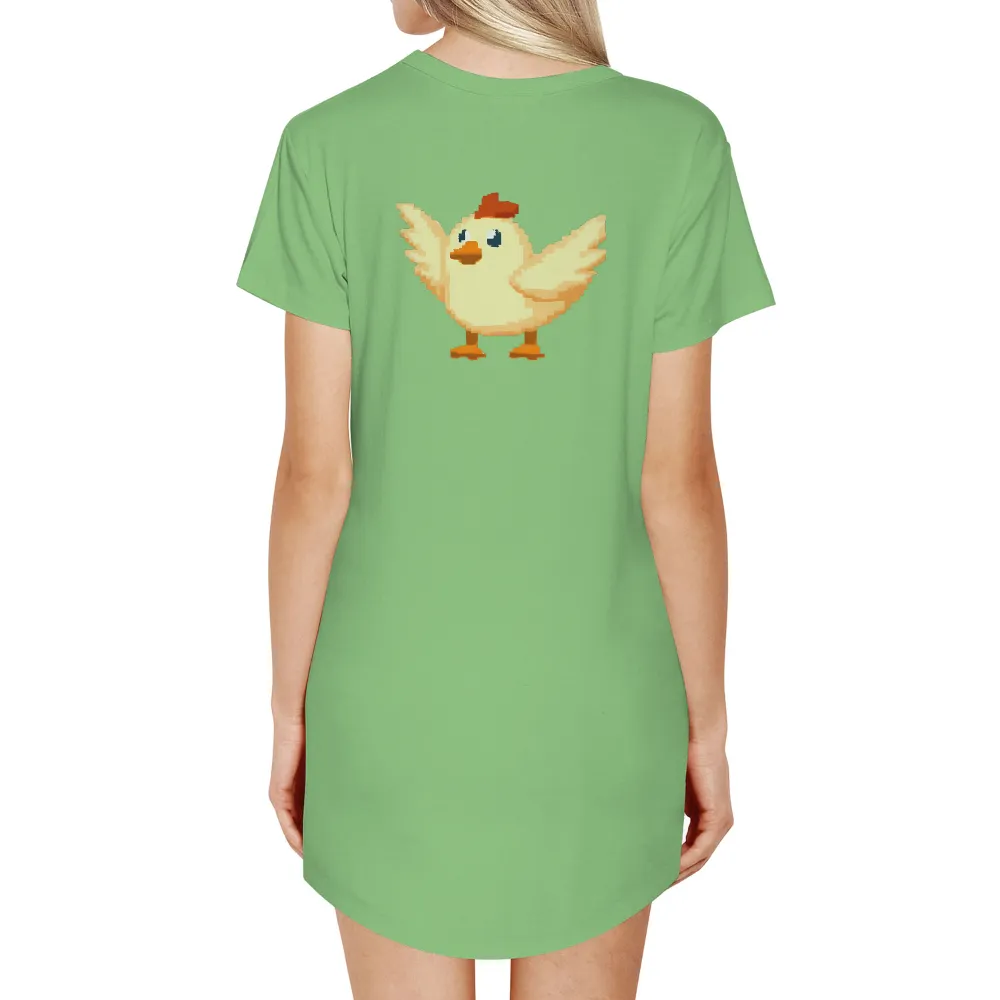 Pixel Art Chicken T-Shirt Printing: A Whimsical Nostalgic Design|raised on sweet tea and chicken nuggets shirt