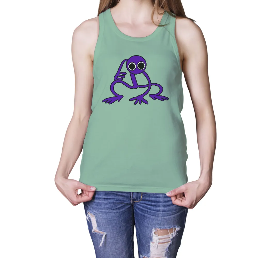 Graphic Tees: Whimsical Purple Silhouette - Imagination and Mystery|t shirt purple guy roblox