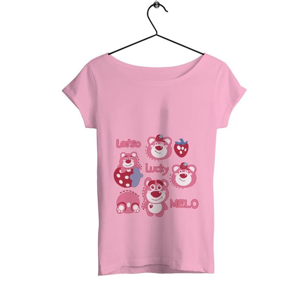 Shirts Graphic Tees: Pink Teddy Bears in the Strawberry Patch|bad habits with good friends shirt