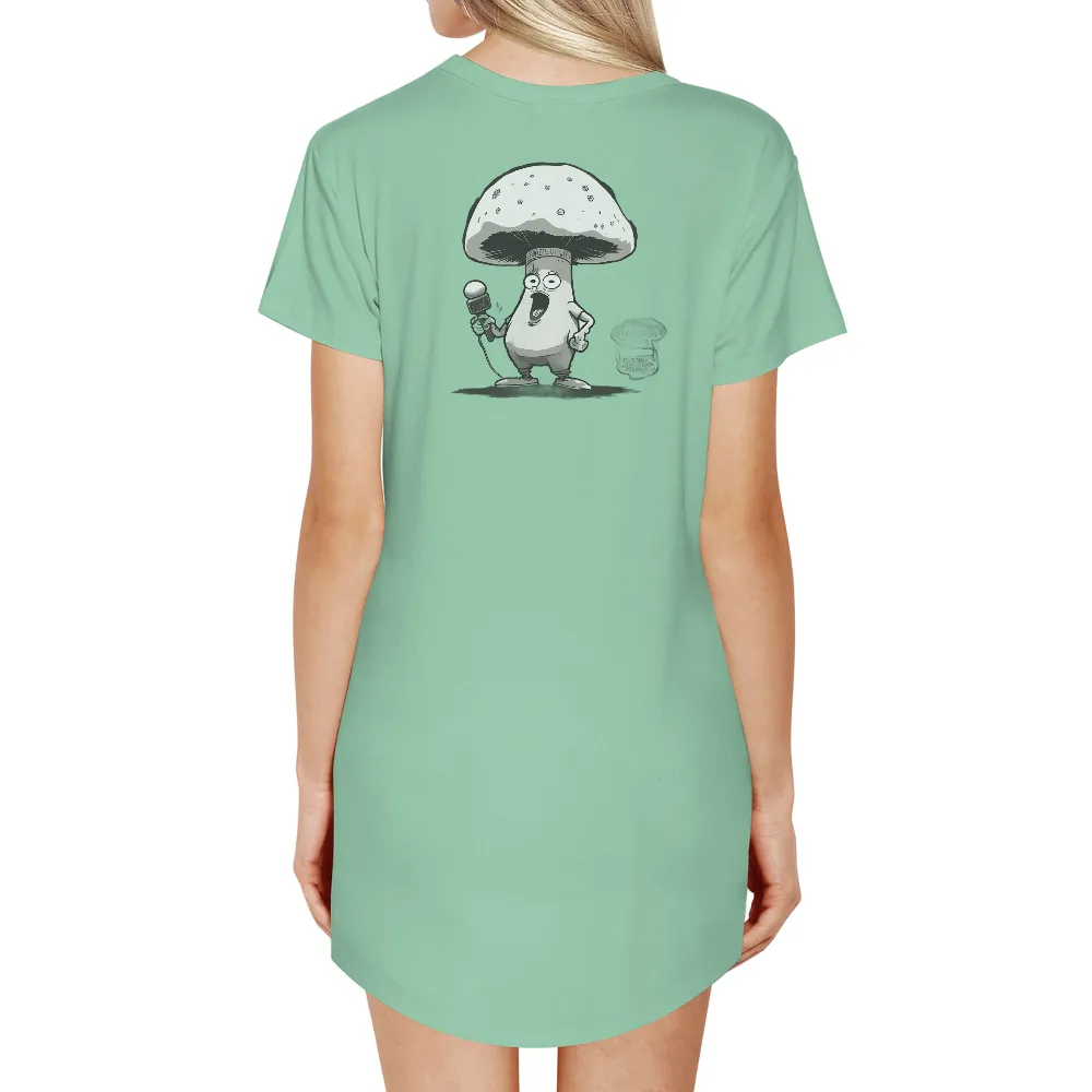 T-Shirts Design: Mushy the Comedian - Funny Mushroom with Microphone|roblox t shirt mushroom