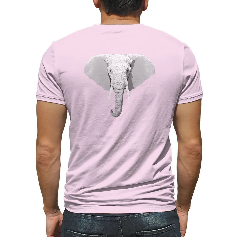 Tee Shirts Printed: Majestic Elephant - Strength and Wisdom| large ears and tusks