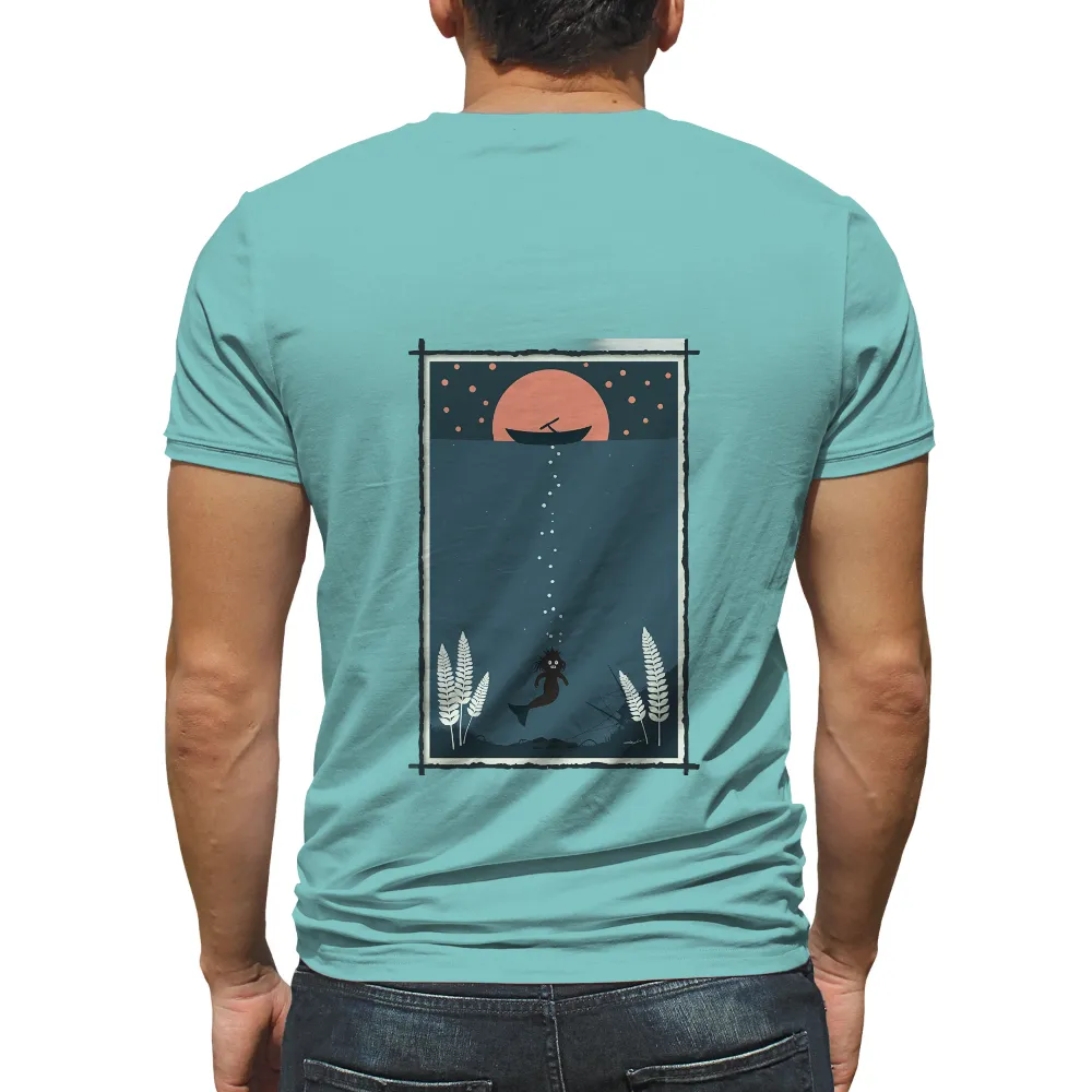 T-Shirts Pattern: Mermaid Dreams Under the Moon|henrik lundqvist night