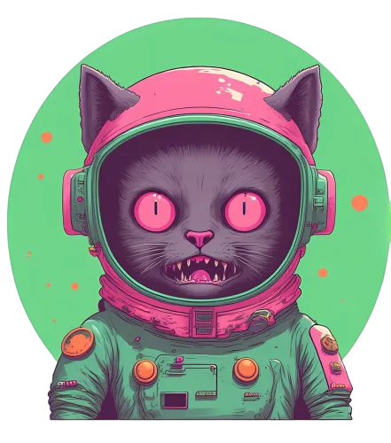 Custom Tee Shirts: Zephyr the Space Cat - Cyberpunk Adventure