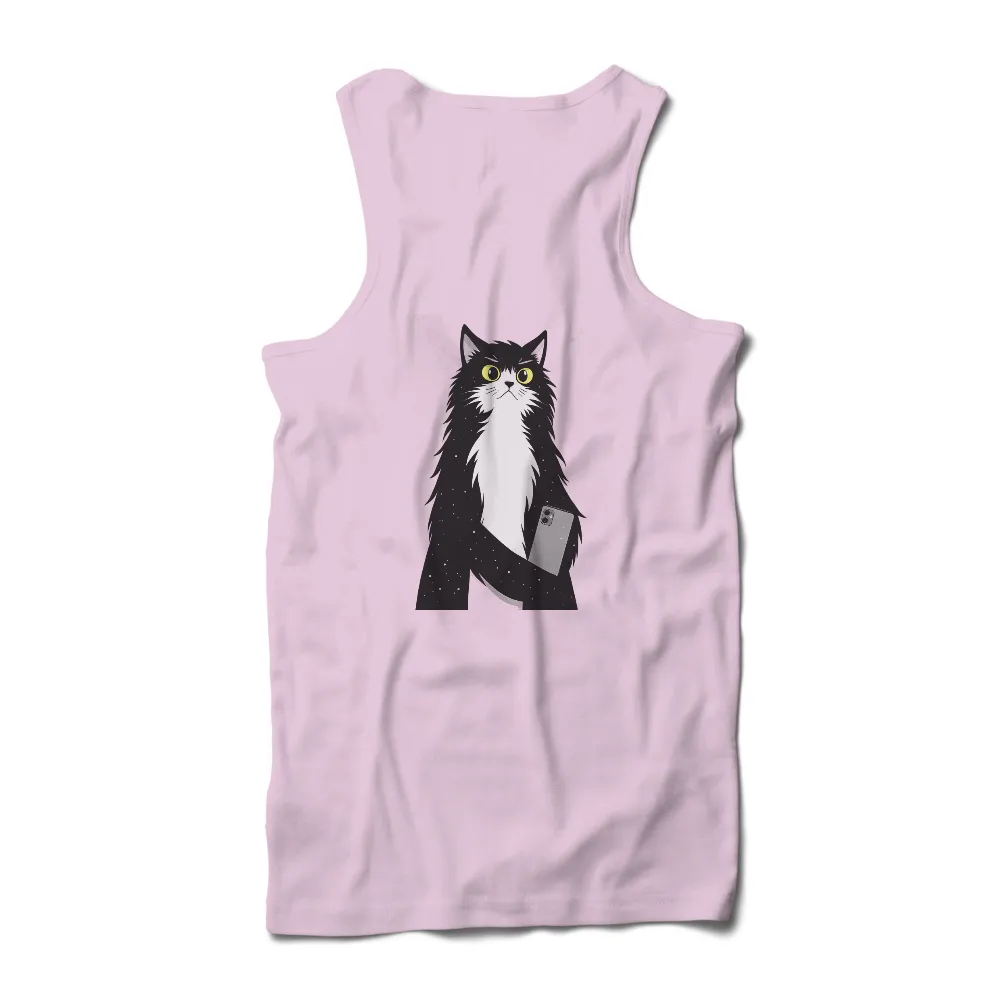 TShirt Printing: Luna, Guardian of the Digital Realm|its vibrating cat shirt