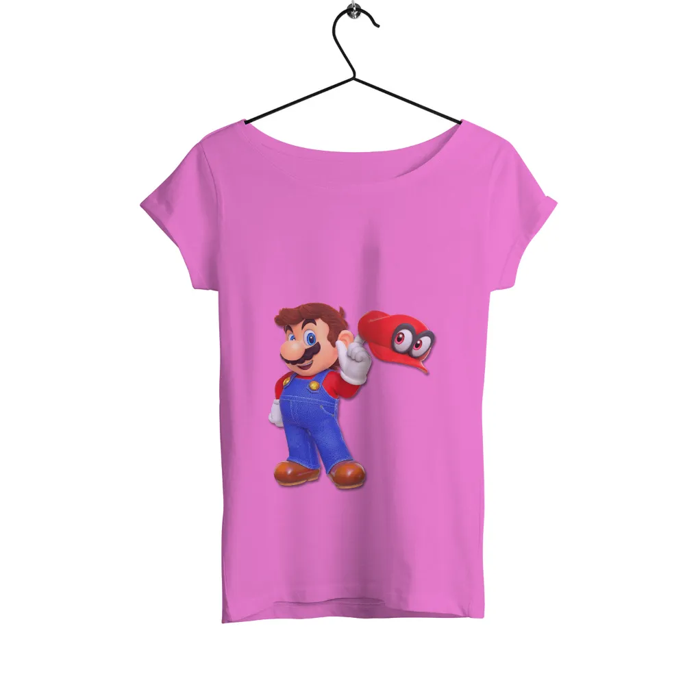 Customized Tee Shirts: Mario and Cappy - Friendship and Adventure|mario shirt off