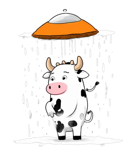 Custom Tee Shirts: Milk Shower Cow - Funny & Magical