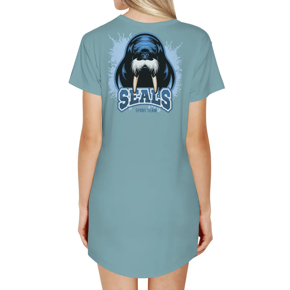 Graphic Tees: Seals Sport Team Mascot Walrus - Sports, Determination, Courage|roblox black suit t shirt