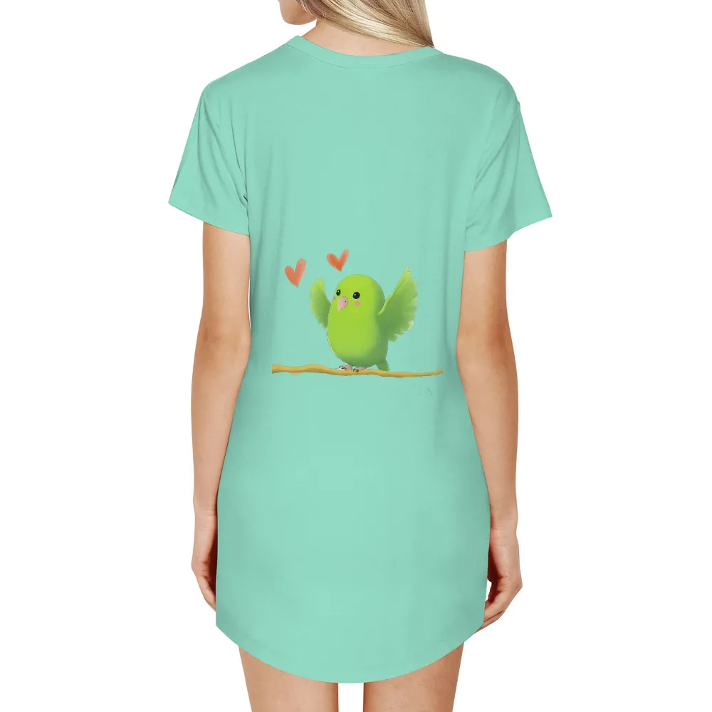 Custom Tee Shirts: Spread Love and Joy with Pip the Green Bird|friends shirt with black cartoon characters