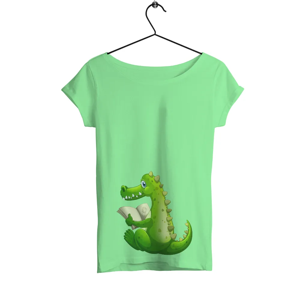 Custom Tee Shirts: Whimsical Dragon Reading Book|green beer day shirt