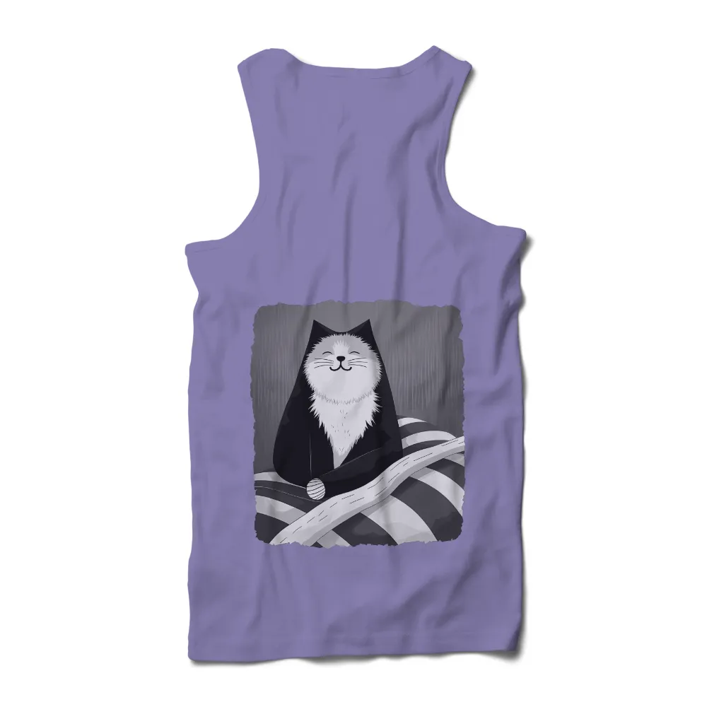 TShirt Design: Cozy Cat Blanket | Life Theme| serene expression