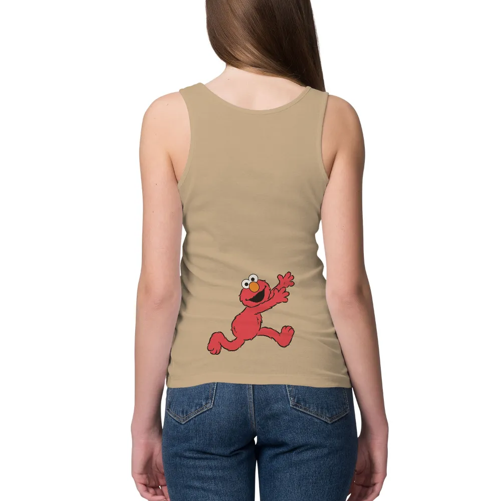 T-Shirts Custom: Spread Joy with Elmo, Sesame Street's Beloved Character|friends shirt with black cartoon characters