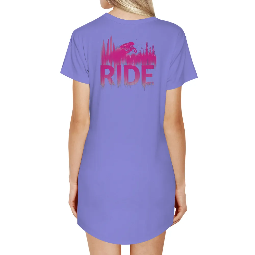 Tee Shirt Printing: Ride Through the Forest - Mountain Biking Adventure| dripping letters