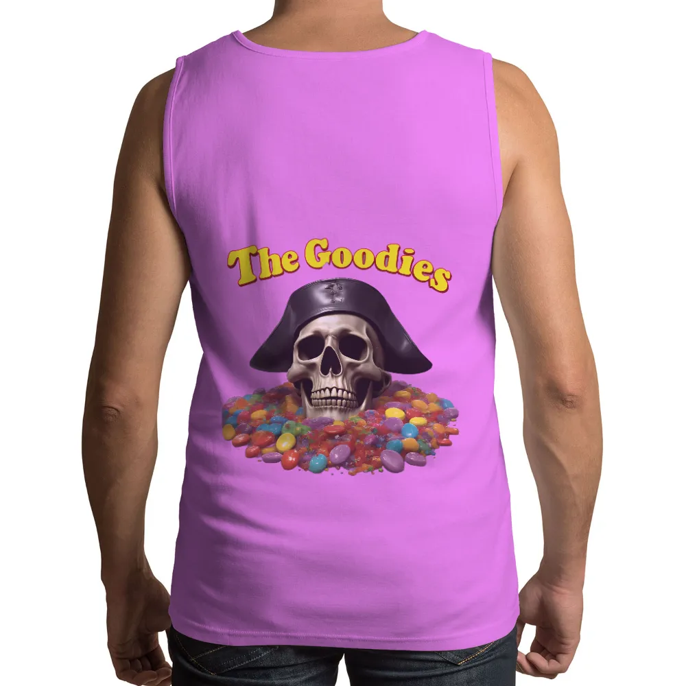 T-Shirt Printing: The Goodies - Skull and Candies Design|Golden skull with pirate hat