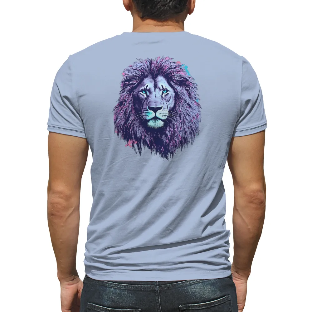 TShirt Printing: Majestic Lion Art | Wildlife & Modern Art Tees| Abstract lion with glowing eyes