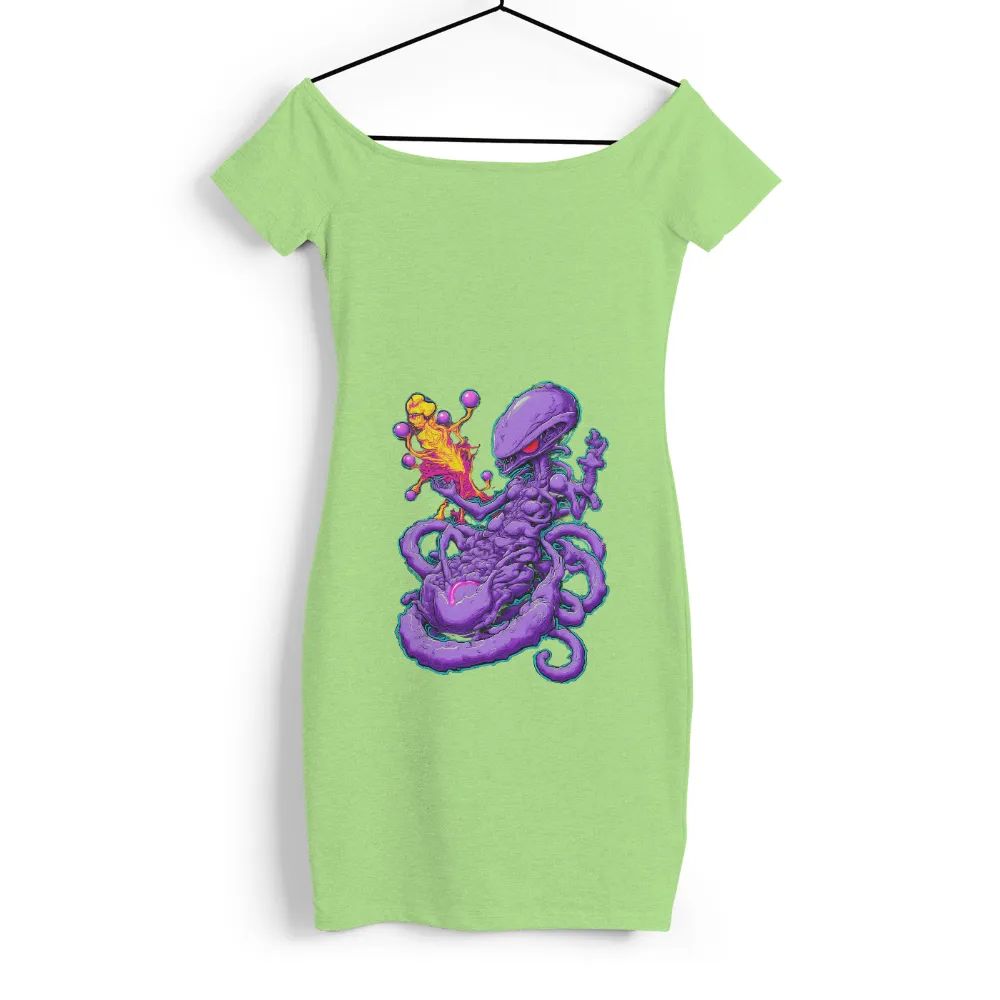 T-Shirts Design: Surreal Fantasy Monster with Tentacles and Glowing Eyes| Creativity and imagination